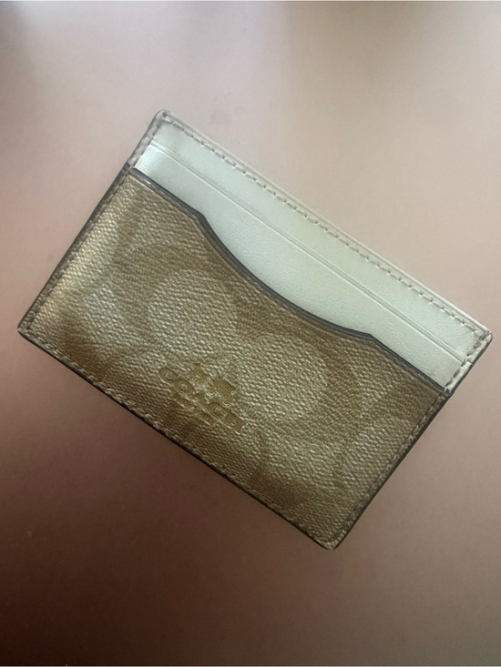 Coach Handbags - Coach White Leather Card Slot with Embossed Logo